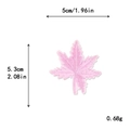 Pink maple leaf embroidered patch for DIY clothing, size 5x5.3cm with detailed stitching - Pink Maple Leaf (10874)