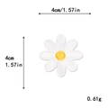 White daisy embroidery patch with yellow core, 4cm diameter, for DIY apparel decor - White Daisy (10865-A)