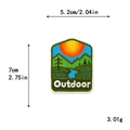Outdoor landscape embroidery patch with mountains and forest, size 5.2cm x 7cm - Outdoor Nature Style (11709)