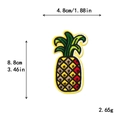 Pineapple embroidered patch with yellow border and dimensions 4.8cm by 8.8cm - Color Block Pineapple Style (11463)