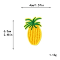 Yellow pineapple embroidery patch with dimensions 4x6.3cm for DIY clothing decoration - Dark Bordered Pineapple Style (11459)