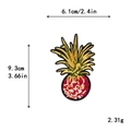 Pineapple embroidered patch for DIY clothing with 9.3cm by 6.1cm size measurements - Realistic Texture Pineapple Style (11458)