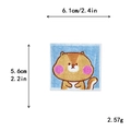 Embroidered squirrel patch for DIY decoration with 6.1cm width and 5.6cm height - Cartoon Squirrel Blue Background (10078)