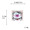 Patch ricamata a mucca cartoon con misure per decorazione fai-da-te borse e abiti - Mucca dei Cartoni Animati Sfondo Rosa (10080)