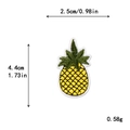 DIY yellow and green embroidered pineapple patch for clothing, size 2.5cm by 4.4cm - Small Decorative Pineapple Style (11456)
