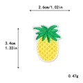 Embroidered yellow pineapple patch for clothing, size 2.6cm x 3.4cm with detailed texture - Mini Pineapple Patch Style (11457)