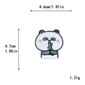 Toppa ricamata panda carino con bambù verde, distintivo termoadesivo fai da te 4,6x4,7cm - Panda con Bambù (10087)