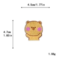 Simpatica toppa ricamata a forma di orsetto arancione con dimensioni 4,5x4,7 cm per fai da te - Orso dei Cartoni Animati che Alza la Mano (10084)
