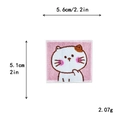 Toppa gatto bianco ricamato rosa con dimensioni 5,6x5,1cm per decorazioni DIY - Gatto Bianco Sfondo Rosa (10077)