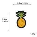 Pineapple embroidery patch for clothing with detailed yellow stitching and green leaves - Orange-Yellow Patch with Black Border Pineapple Style (11466)