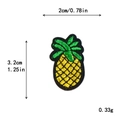 Pineapple embroidered patch for DIY clothing repair, size 2cm by 3.2cm, 0.33g weight - Fine Small Pineapple Style (11469)