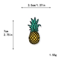 Detailed yellow pineapple embroidery patch 7x3.5cm for DIY apparel decoration - High Saturation Bright Yellow Pineapple Style (11455)