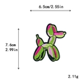 Écusson brodé chien ballon vert pour vêtements, largeur 6,5 cm et hauteur 7,6 cm - Style Vert Et Violet(11031)
