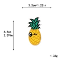 Cute winking pineapple embroidered patch with dimensions 3.2cm x 6.6cm for DIY clothing - Winking Expression Cartoon Pineapple Style (11451)