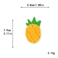 Pineapple embroidery patch for clothes, size 4.8x7.9cm with yellow and green stitching - Wide Bright Pineapple Style (11450)