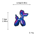 Écusson chien ballon brodé bleu marine pour vêtements et sacs avec détails 3D - Style Bleu Foncé Et Violet(11034)