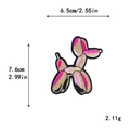 Écusson brodé chien ballon rose et or, dimensions de 6,5 cm par 7,6 cm - Style Rose Rouge Et Or(11035)