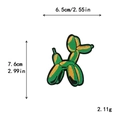 Écusson brodé chien ballon vert et orange pour sacs et vêtements, taille 6,5 x 7,6 cm - Style Vert Et Orange(11038)