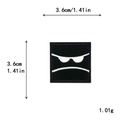 Écusson brodé carré noir visage en colère pour décoration de vêtements et sacs DIY - Expression de Colère (11502)