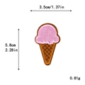 Rosa Cartoon Eiscreme Stickerei Aufnäher DIY Kleidung Patch misst 3,5 cm breit und 5,8 cm hoch - Hellrosa Basis-Eis (11594)