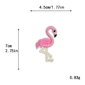 Pink flamingo embroidered DIY patch with measurements 4.5cm by 7cm for clothing decor - Flamingo (GZ-926)