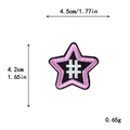Parche bordado de estrella rosa con símbolo de hashtag blanco, insignia DIY de 4,5x4,2 cm - Estrella Rosa Con Hash (GZ-1013)