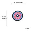 Pink donut embroidery iron-on patch with 5.3cm diameter for DIY clothing decoration - Donut (GZ-1175)