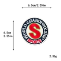Parche deportivo World Grand Prix con letra S roja de 6,5 cm para bolsos y gorras - Letra S World Prix (GZ-1001)