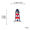 Leuchtturm-Stickerei Aufnäher in Rot Weiß Blau für DIY Kleidung Dekoration - Leuchtturm-Stil (11122)