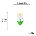 Mini Tulpen Stickerei Aufnäher mit Maßen 1,8 cm x 3,2 cm für DIY Basteln und Nähen - 11132 (selbstklebende Ausführung)