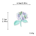 Hortensie Stickaufnäher in Lavendel und Weiß, 7,1x6,5cm DIY-Nähzubehör für Taschen - Hortensien-Stil (11115)