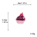 Pink cupcake sequin embroidery patch for DIY clothing, size 4cm x 4.6cm - Sequin Cupcake (GZ-930)