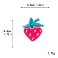 Strawberry fruit embroidery patch for DIY clothing, size 3.8x4.4cm in bright magenta - Red Strawberry Style (11442)
