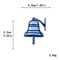 Blau-weiß gestreifter Glocken-Stickaufnäher mit Maßen 4.3x5.2cm für DIY-Handwerk - Gestreifter Glocken-Stil (11126)