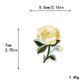 Gelbe Rose Stickereiaufnäher mit grünen Blättern für DIY Kleidung und Zubehör - Gelbe Rose Stil (11116)