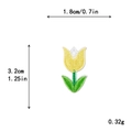 Gelbe Tulpen-Stickerei-Aufnäher mit Maßen 1.8x3.2cm für DIY-Kleidungsdekorationen - 11131 (selbstklebende Version)