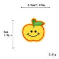 Smiling yellow apple embroidery patch with dimensions 4.9cm x 5cm for DIY clothes - Smiling Apple Style (11490)