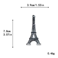 Eiffelturm-Stickaufnäher zum Aufbügeln, Schwarz-Weiß-DIY-Applikation 3.9x7.8cm - S&W Turm-Stil (11124)