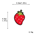 Toppa ricamata a fragola rossa per decorazioni fai-da-te con dimensioni - Stile Fragola con Bordo (11438)