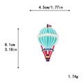 Detailreicher Heißluftballon-Stickaufpatch in Cyan und Rot für DIY-Kleidungsdekoration - Bunter Ballon-Stil (11120)