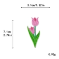Rosa Tulpen Stickerei Aufnäher für DIY Deko mit Maßen von 3.1x7.1cm - 11129 (selbstklebende Ausführung)