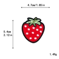 Patch ricamata fragola rossa per vestiti, larghezza 4,7cm e altezza 5,4cm per DIY - Stile Fragola Grande (11428)