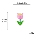 Rosa Tulpe Stickerei Aufnäher 1,8x3,2cm DIY Deko für Schuhe Taschen und Hüte - 11130 (selbstklebende Version)