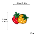 Patch ricamata a doppia fragola per vestiti DIY, 4.8x3.6cm frutti rossi e gialli - Stile Fragola Doppia (11443)