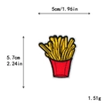 Écusson brodé frites avec dimensions 5cm x 5,7cm pour décoration de vêtements DIY - Style Forme de Frites (11561)