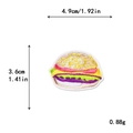 Écusson brodé hamburger décoration DIY pour vêtements de dimensions 4,9cm x 3,6cm - Style Forme de Burger (11566)