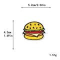 Écusson brodé hamburger DIY pour sweat à capuche et décoration de coque téléphone - Style Forme de Burger (11560)