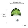 Parche bordado de paraguas verde y blanco aplique decorativo DIY de 7,7 x 5,5 cm - Estilo Paraguas Verde (10661)
