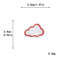 Parche bordado de nube blanca con borde rojo y medidas de 3,5 cm por 2,4 cm - Estilo Nube con Borde Rojo Naranja (10680)