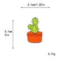 Parche bordado de cactus verde en maceta naranja para ropa y decoración de bolsos - Estilo Cactus en Maceta Naranja (10943)